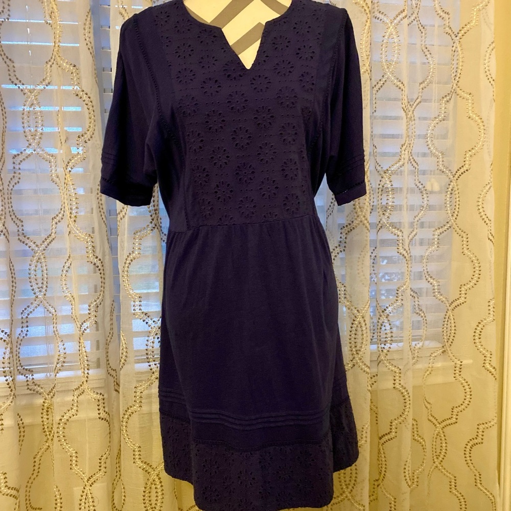 Misses Eyelet Cotten blend dress.